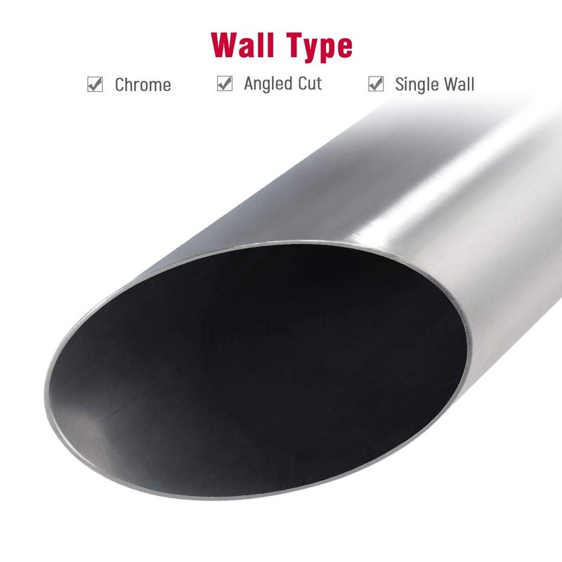 Upower Exhaust Tip 2.5" Inlet x 4" Outlet x 18" Overall Length Universal Trucks Car Stainless Steel Weld On Exhaust Tailpipe 2.5" to 4" 18" Long (2PCS) - Image 5